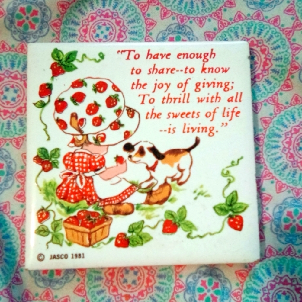 Jasco 1981 Vintage Strawberry Shortcake Wall Art Tile
